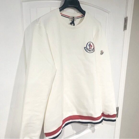 Moncler Men’s Logo Patch Crewneck Sweatshirt XL - Picture 3 of 6
